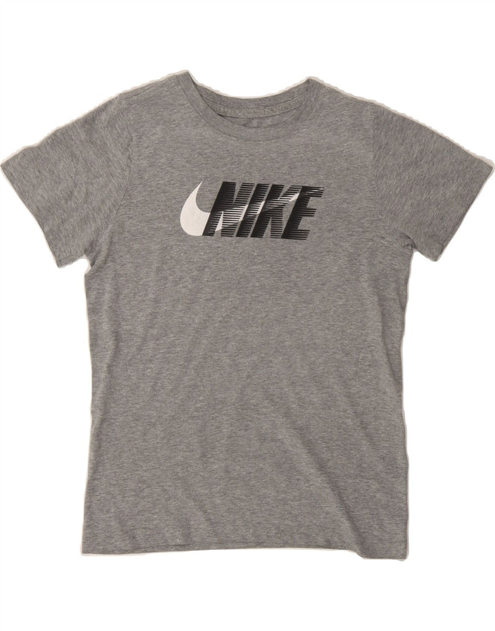 NIKE Womens Graphic T-Shirt Top UK 12 Medium Grey Cotton Vintage Nike and Second-Hand Nike from Messina Hembry 