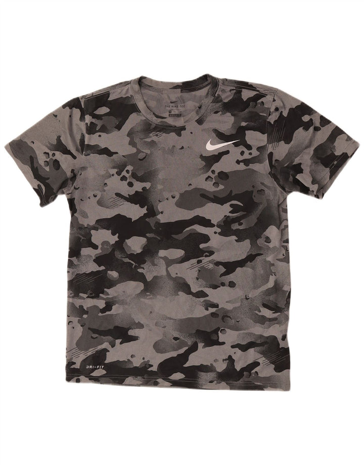 Nike Homme Dri Fit T-Shirt Haut Gris Camouflage Polyester
