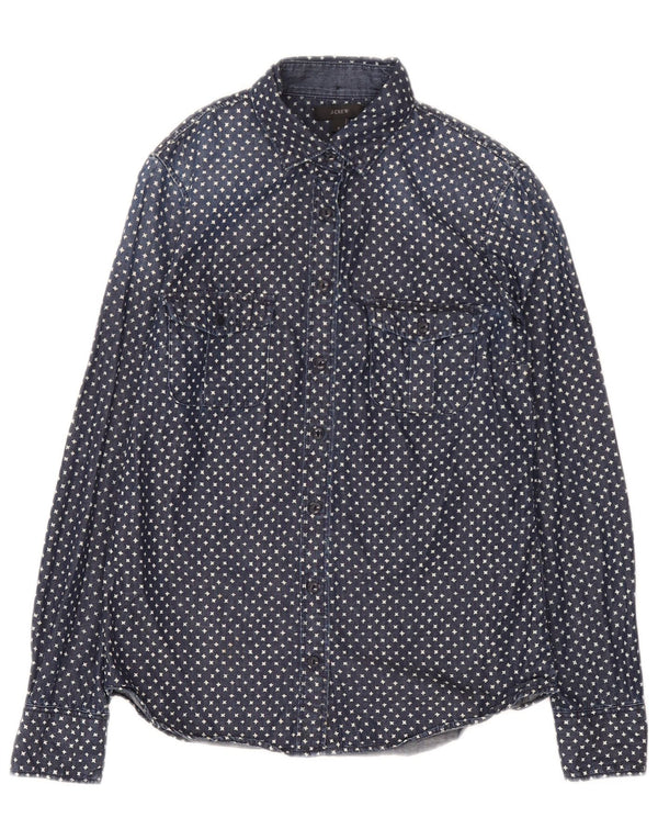J. Crew Chemise en jean surdimensionnée à motif abstrait pour femme US 2 XS Bleu marine