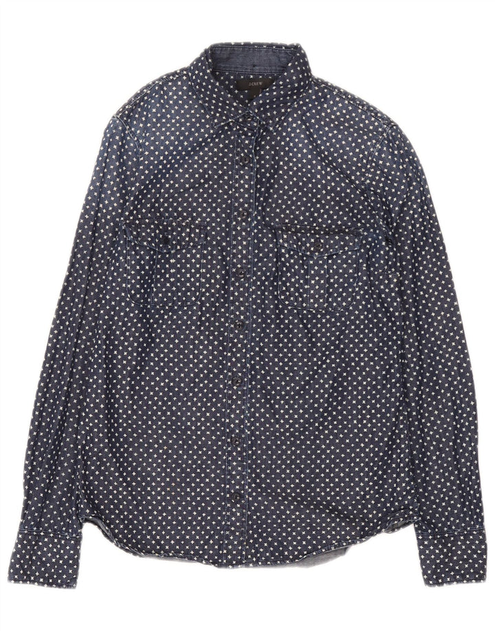 J. Crew Chemise en jean surdimensionnée à motif abstrait pour femme US 2 XS Bleu marine