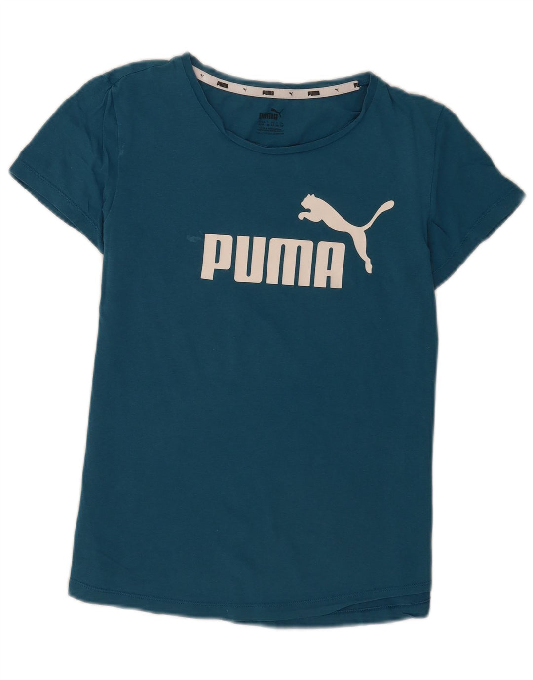 Puma T-shirt graphique pour femme UK 12 Bleu moyen