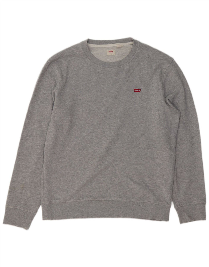 LEVI'S Sweat-shirt coupe ample pour homme, petit, gris, coton