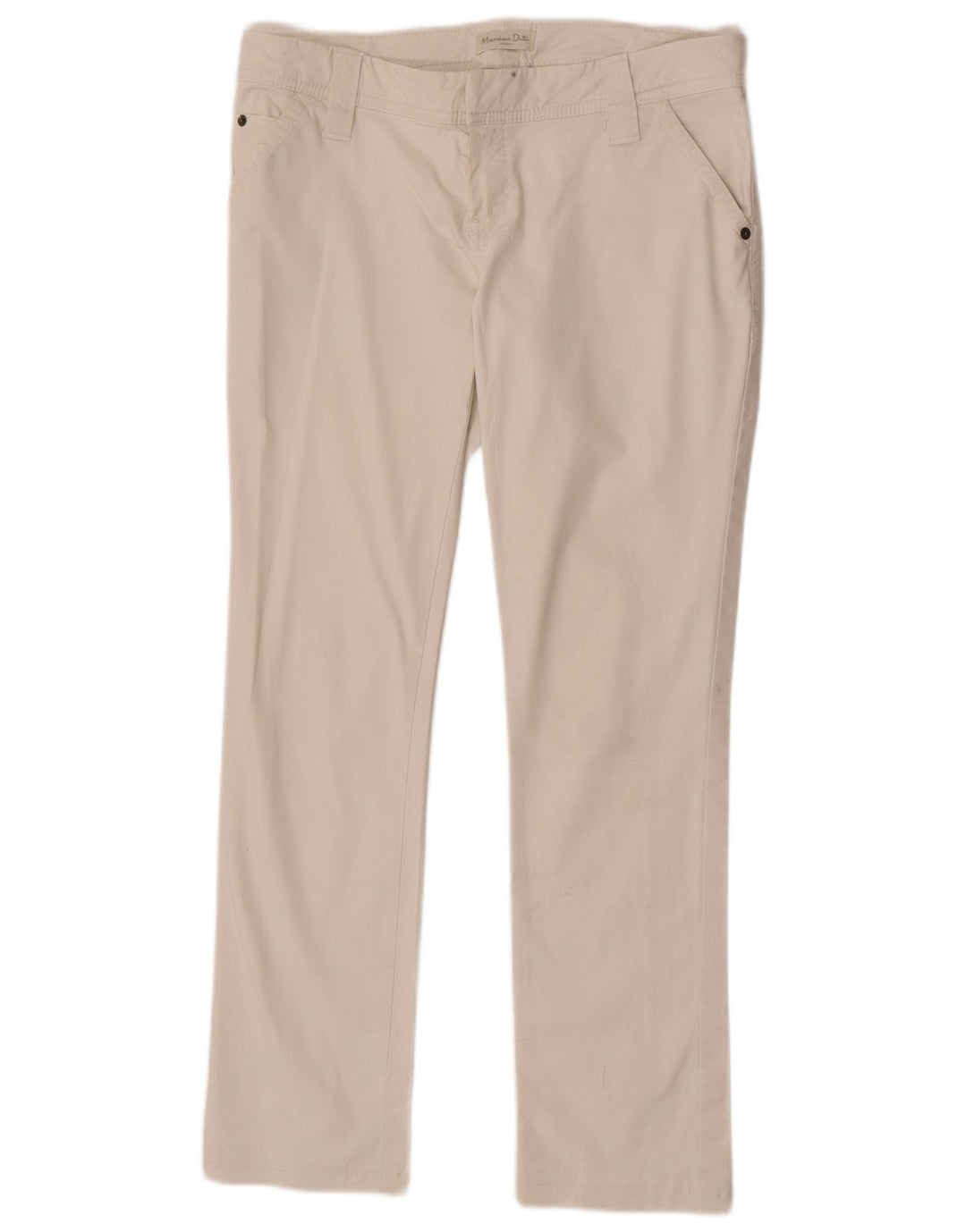 Massimo Dutti Pantalon Chino Slim Femme W32 L29 Blanc
