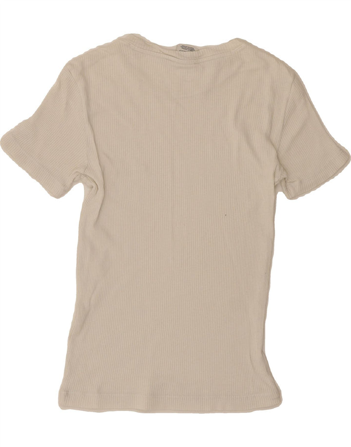 CHAMPION Womens T-Shirt Top UK 12 Medium White Vintage Champion and Second-Hand Champion from Messina Hembry 