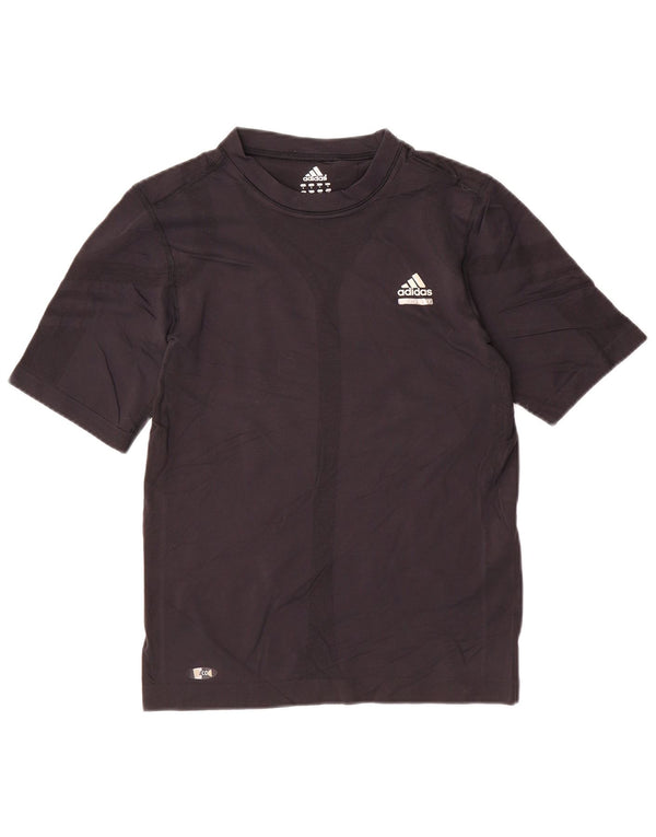 Adidas T-Shirt Femme Top UK 14 Large Noir Colourblock Polyamide Sports