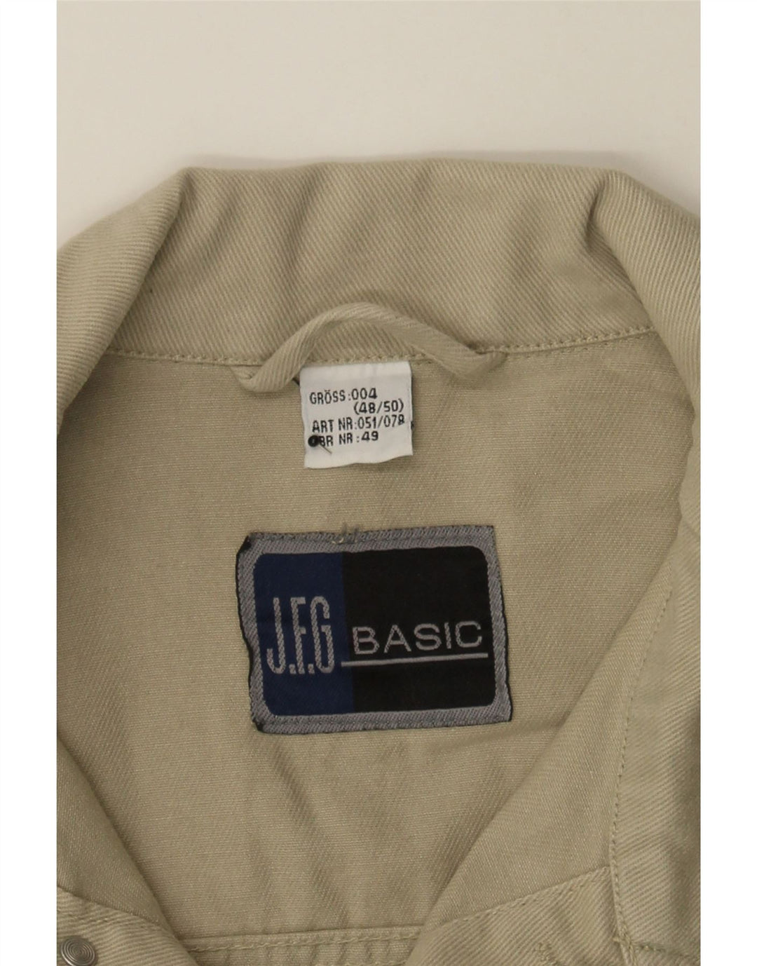 VINTAGE Mens Denim Jacket IT 50 Large Beige Cotton Vintage Vintage and Second-Hand Vintage from Messina Hembry 