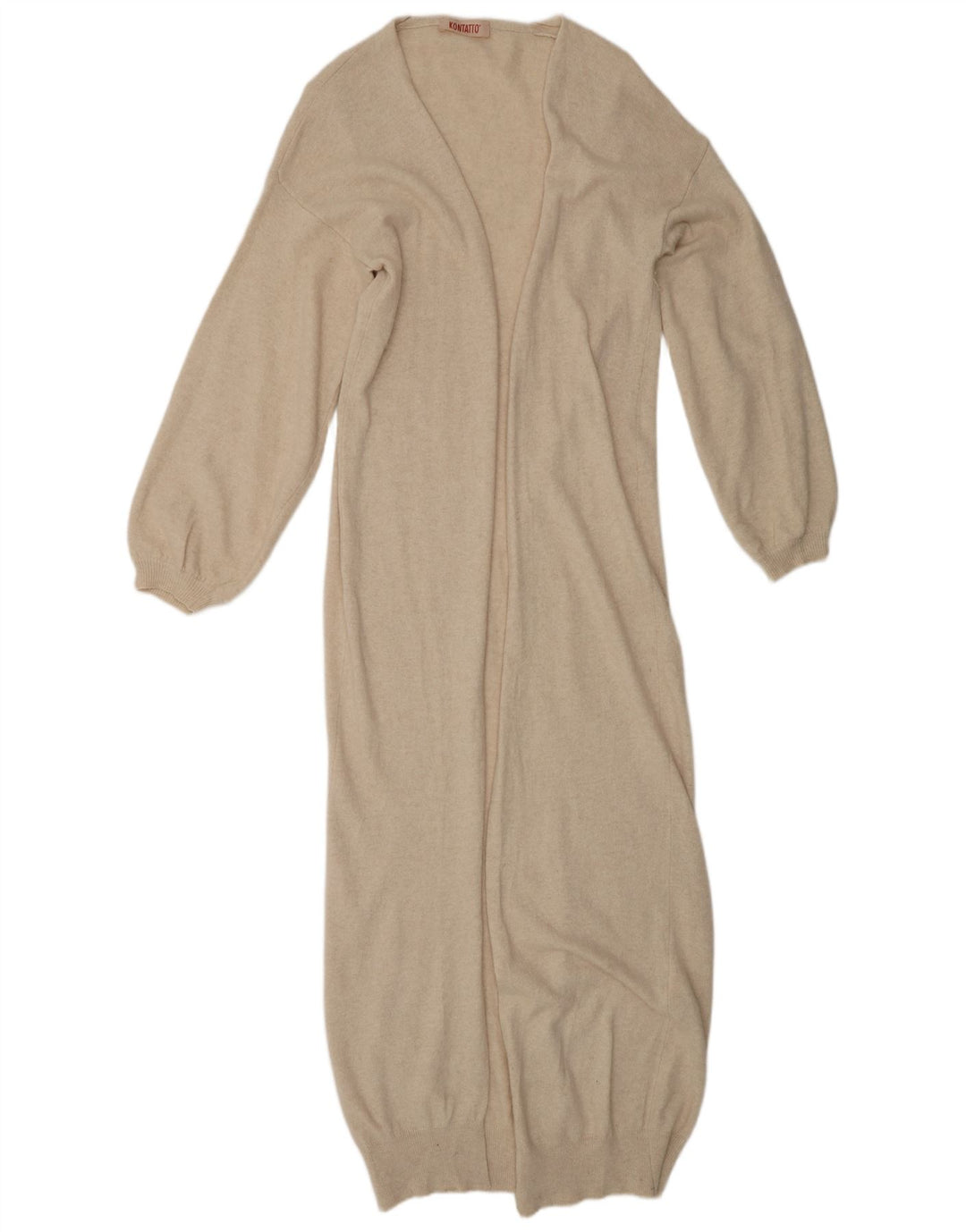 KONTATTO Cardigan Long pour Femme UK 14 Beige Moyen Polyamide