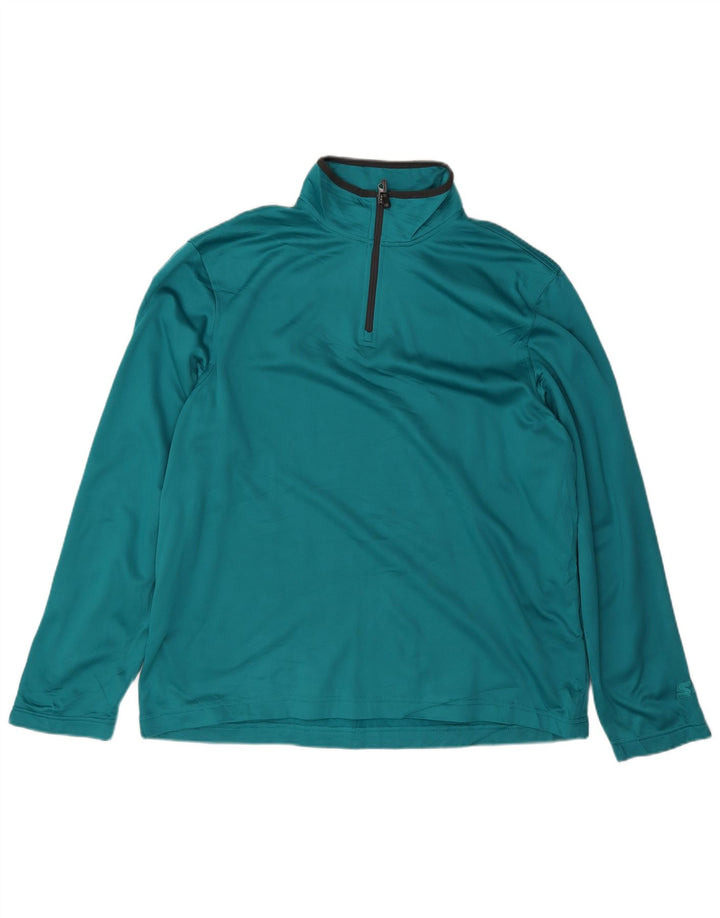 STARTER Haut de survêtement à col zippé pour hommes UK 42/44 Large Bleu Polyester