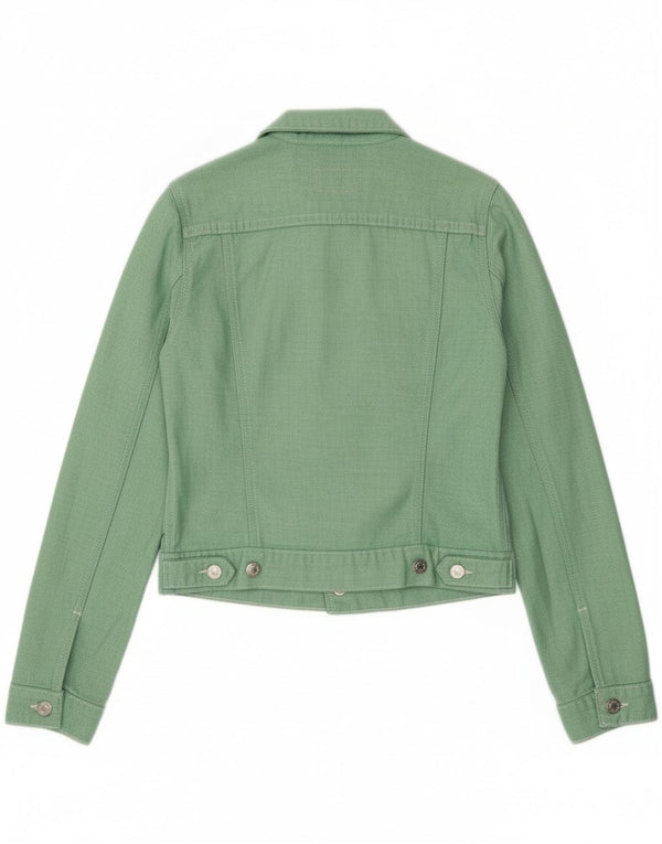 Ralph Lauren Veste en jean crop pour femme UK 10 Petit coton vert