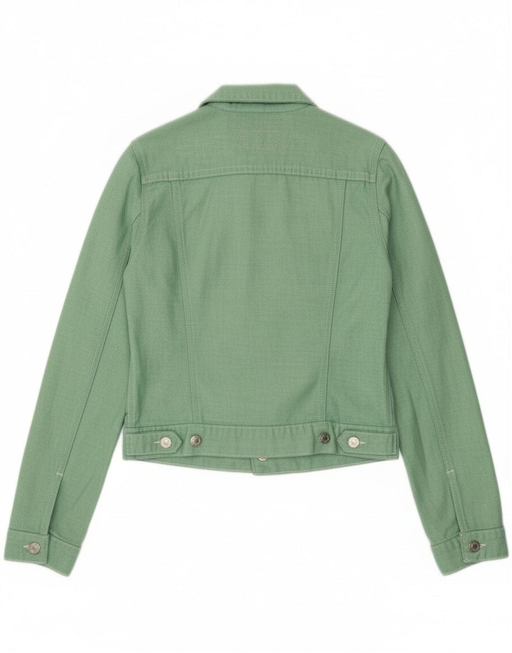 Ralph Lauren Veste en jean crop pour femme UK 10 Petit coton vert