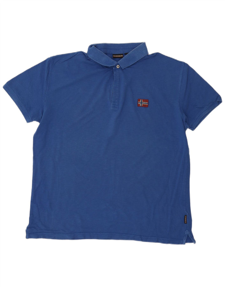 NAPAPIJRI Polo Geographic Homme 2XL Bleu Coton