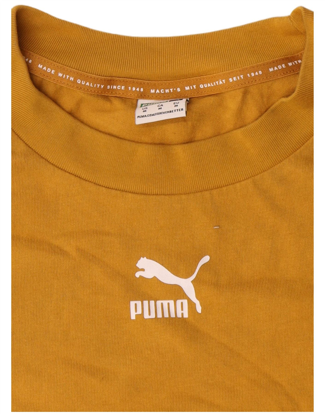 Puma T-Shirt Loose Fit Homme Jaune Moyen Coton