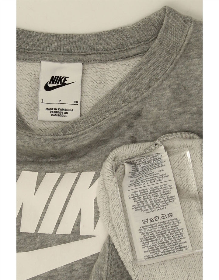 NIKE Mens Graphic Sweatshirt Jumper Small Grey Cotton Vintage Nike and Second-Hand Nike from Messina Hembry 