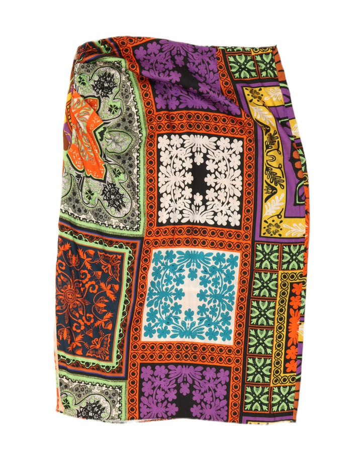 Jupe Midi Femme Zara 2XL W36 Polyester Patchwork Multicolore