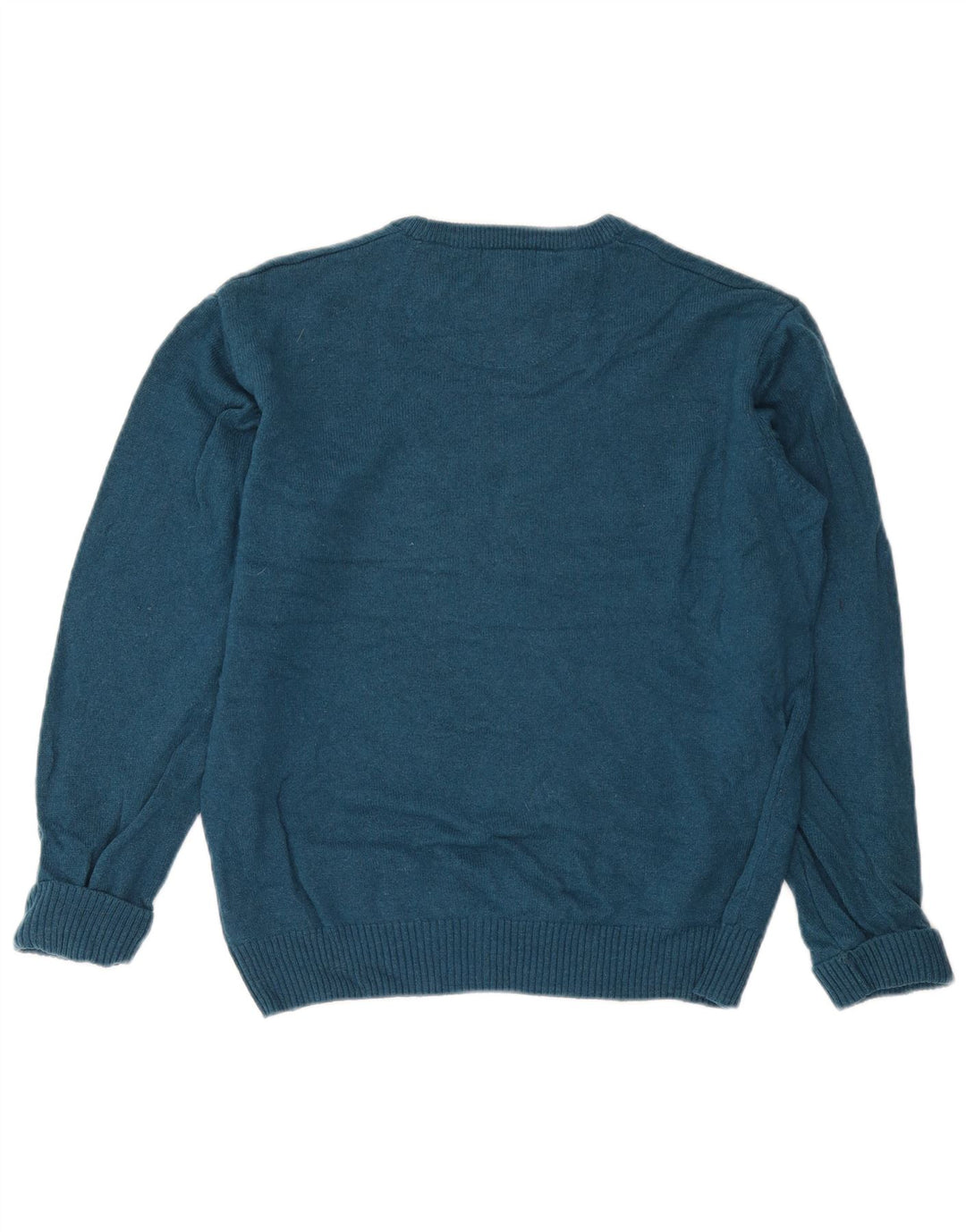 John Lewis Pull à col rond pour homme en laine mérinos bleue