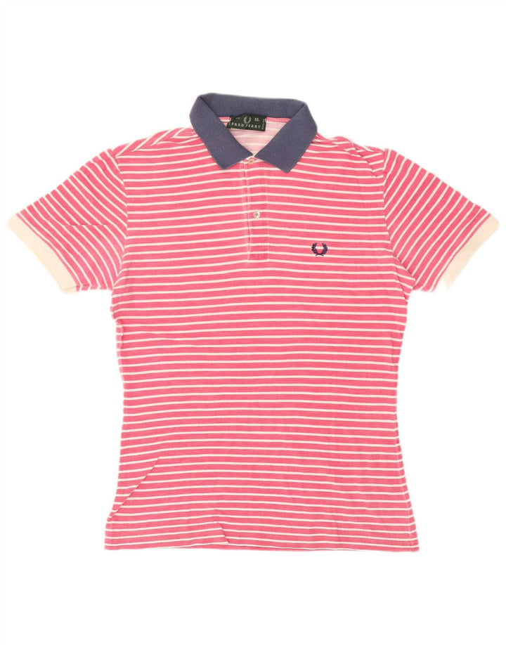 Fred Perry Polo Rugby Homme XL Rose Rayé