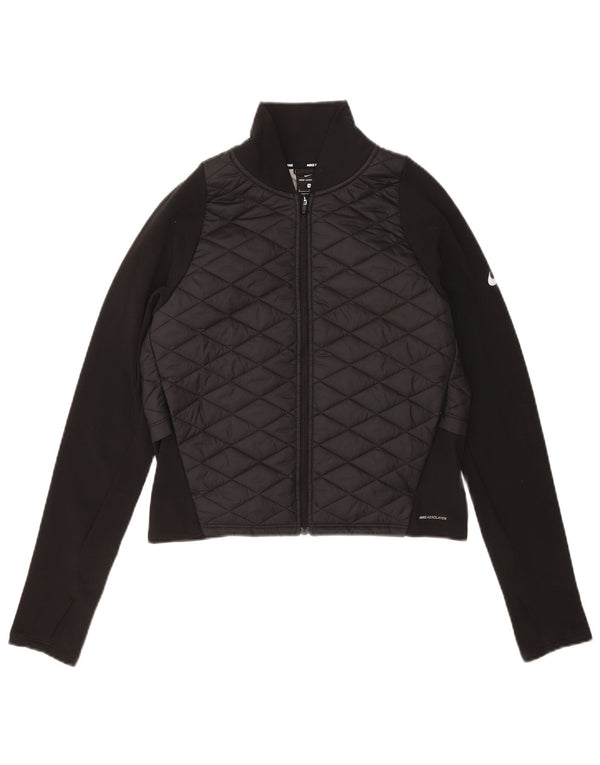 Nike Femme Running Rembourré Survêtement Top Veste UK 10 Petit Noir Polyester