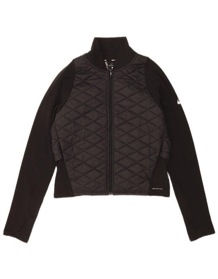 Nike Femme Running Rembourré Survêtement Top Veste UK 10 Petit Noir Polyester