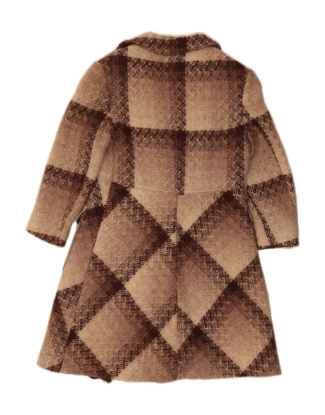 VINTAGE Womens Overcoat UK 8 Small Brown Check Vintage Vintage and Second-Hand Vintage from Messina Hembry 