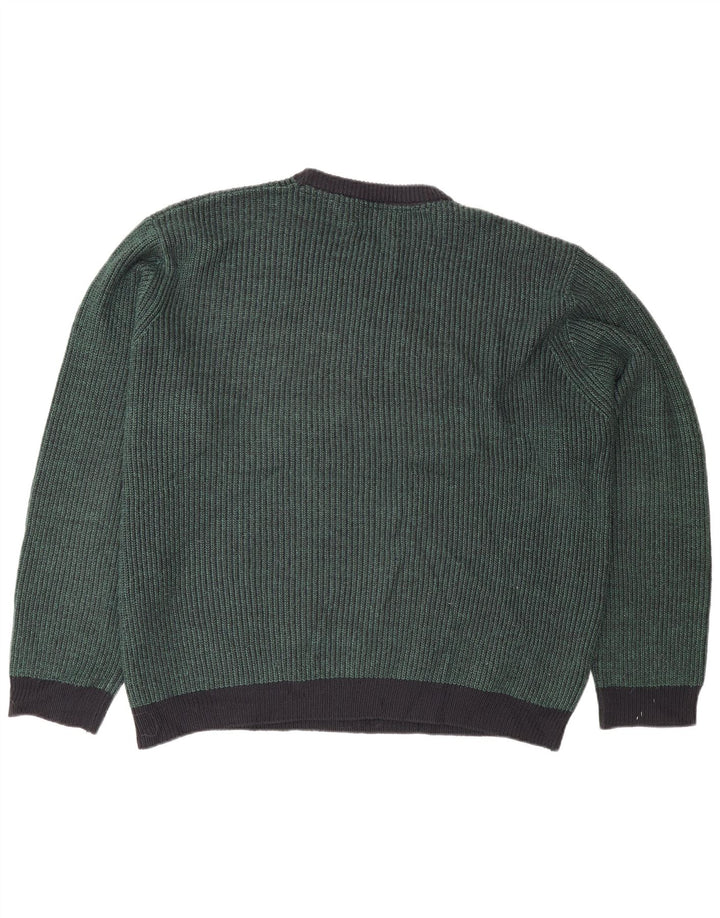 Marks & Spencer Pull col rond pour homme 2XL Vert Acrylique