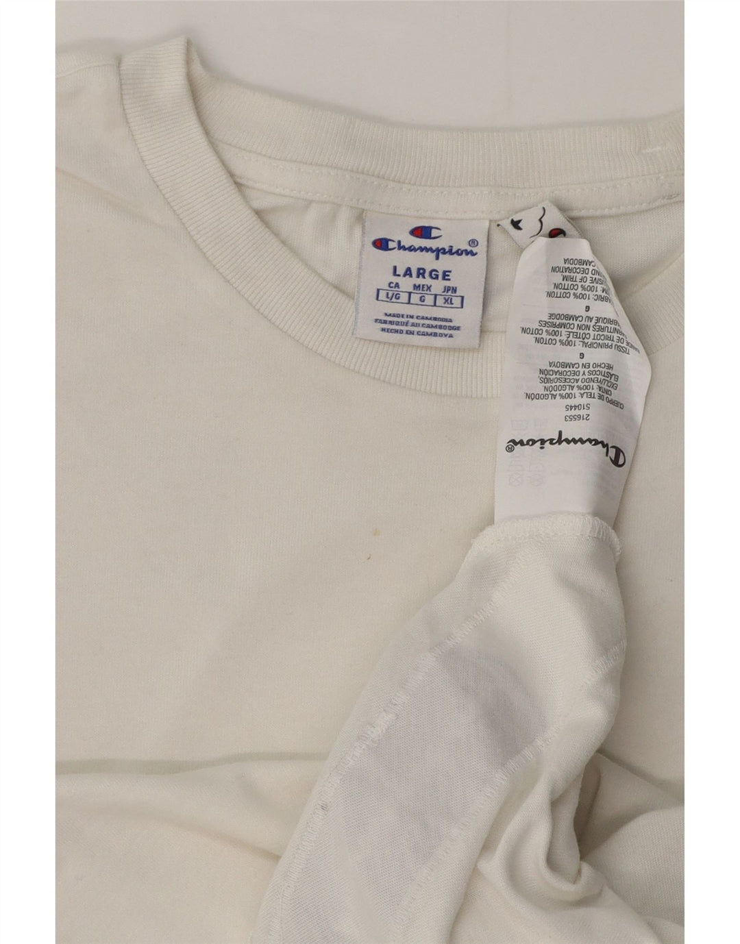 Champion T-Shirt Homme Grand Blanc Coton