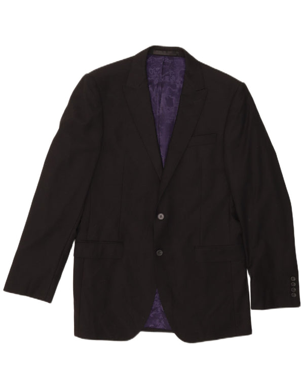 Marks & Spencer Veste blazer longue à 2 boutons pour homme UK 40 laine noire moyenne