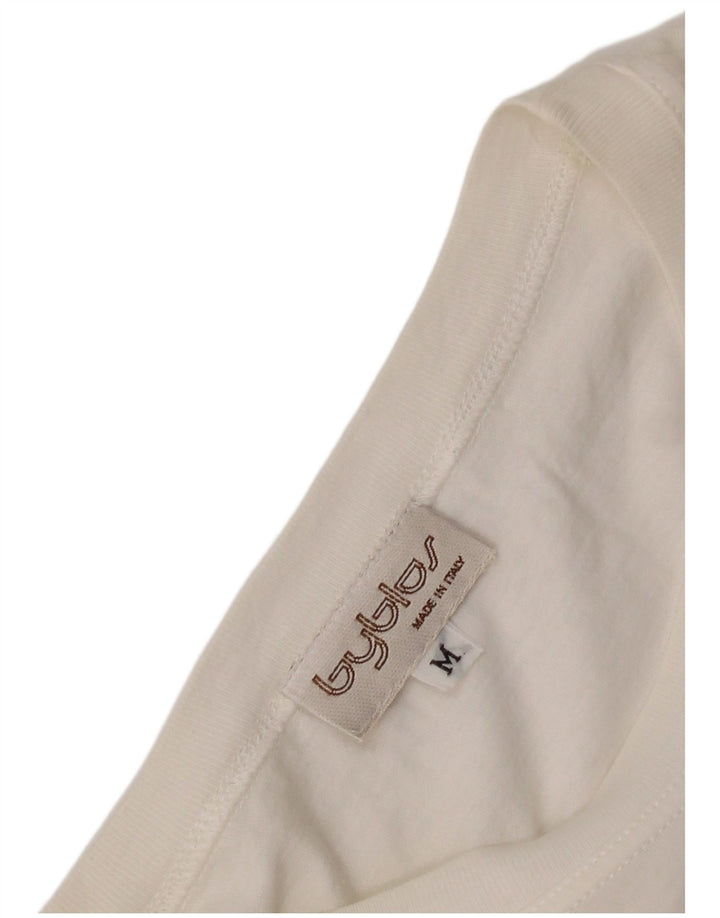 Byblos T-shirt graphique pour femme UK 14 Blanc moyen