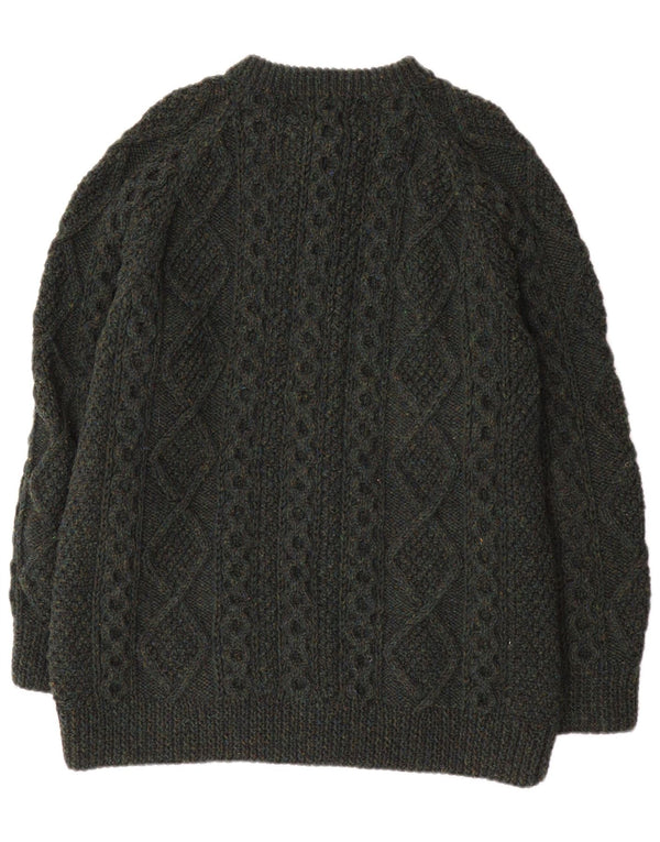 Athena Designs Womens Irish Handknit Cardigan Sweater UK 18 XL Green