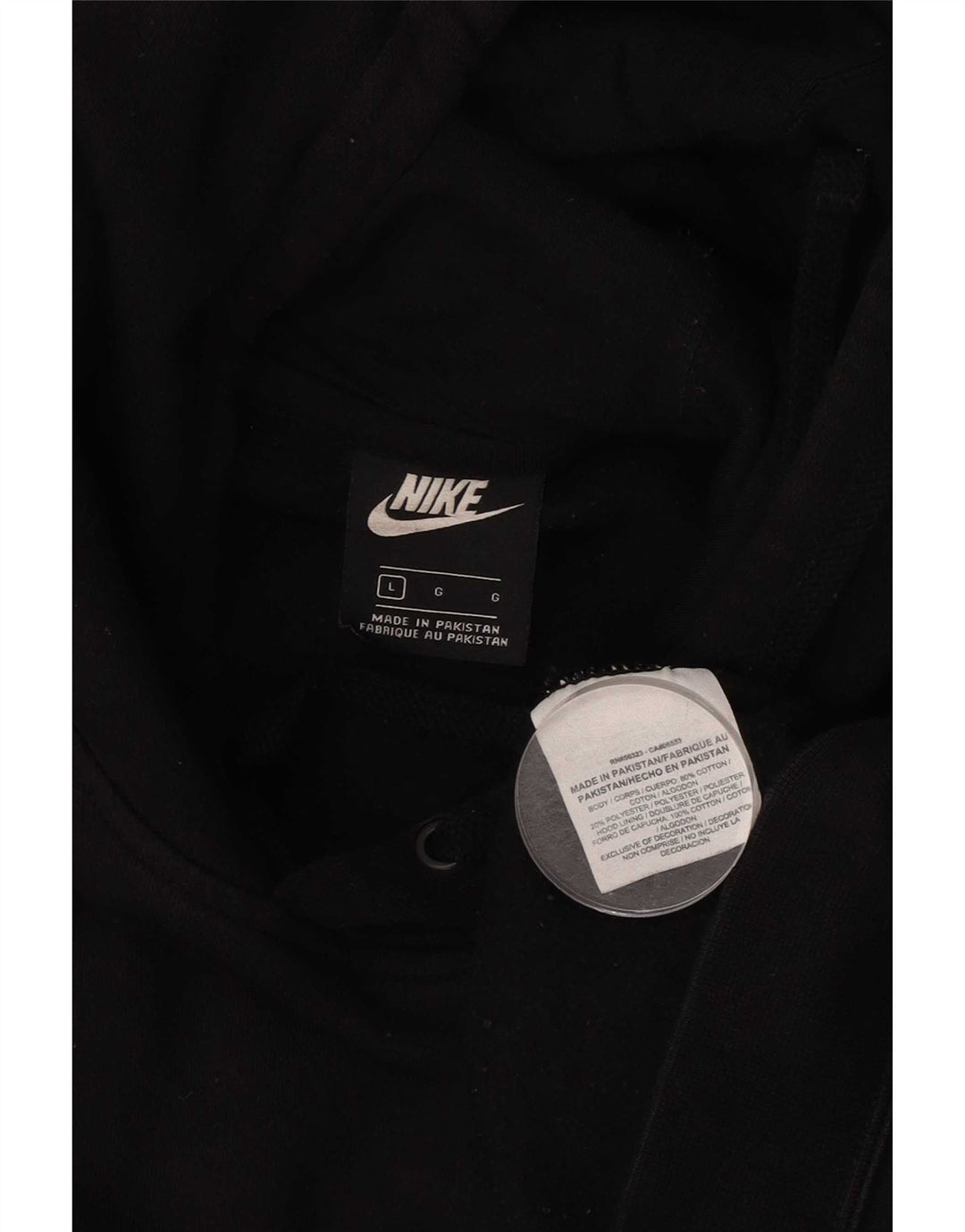 Nike Pull à capuche pour homme en coton noir Taille L