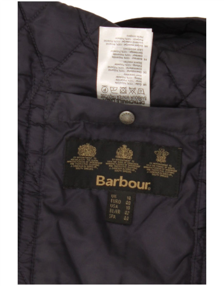 BARBOUR Veste matelassée pour femme UK 14 Large Bleu Marine Polyamide