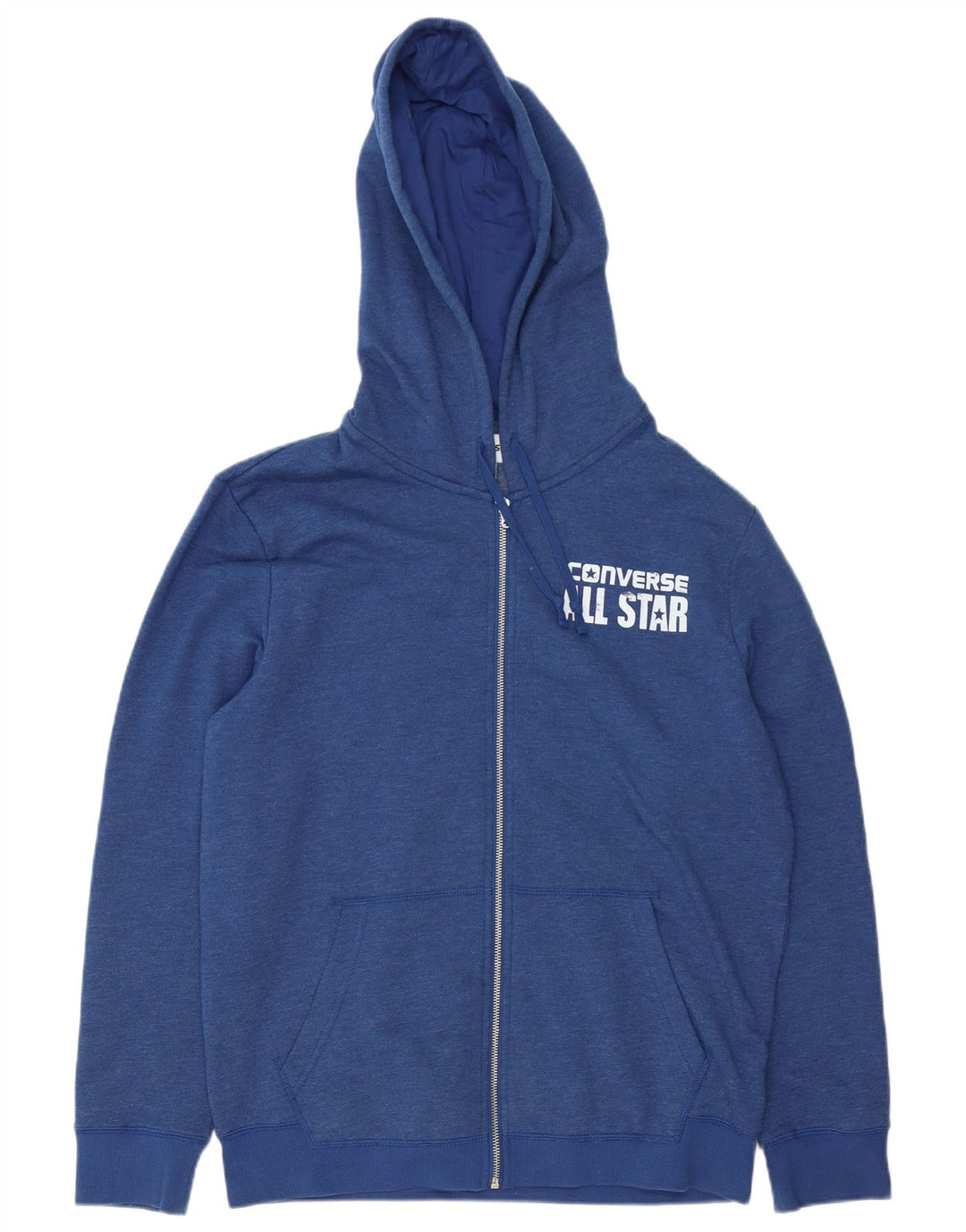 Converse Sweat à Capuche Graphique Zippé Homme Bleu Marine Moyen Coton