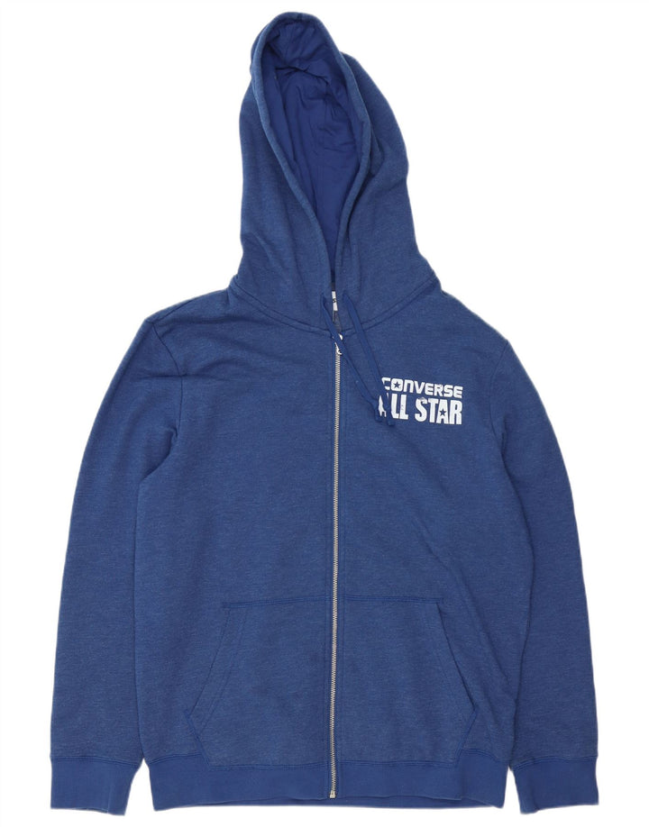 Converse Sweat à Capuche Graphique Zippé Homme Bleu Marine Moyen Coton