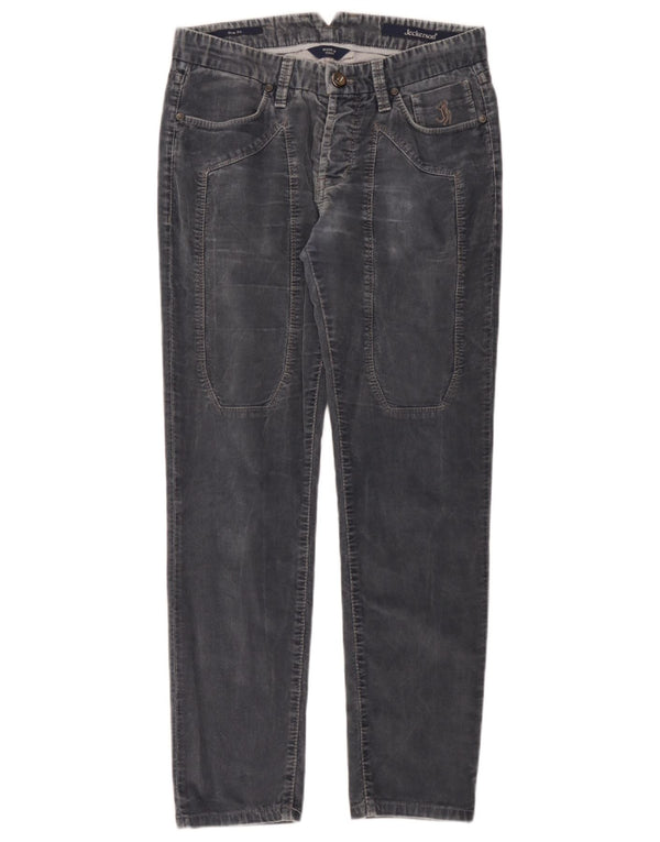 Jeckerson Pantalon coupe slim en velours côtelé pour homme W29 L28 Gris Coton