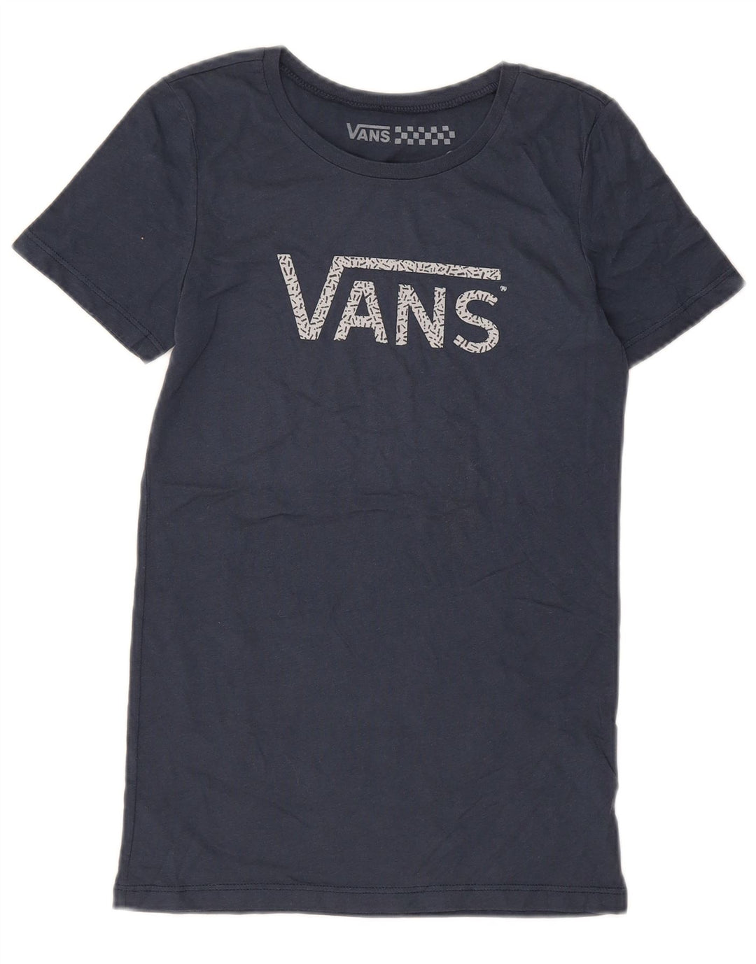 VANS T-shirt graphique pour femme UK 8 Small Bleu marine Coton