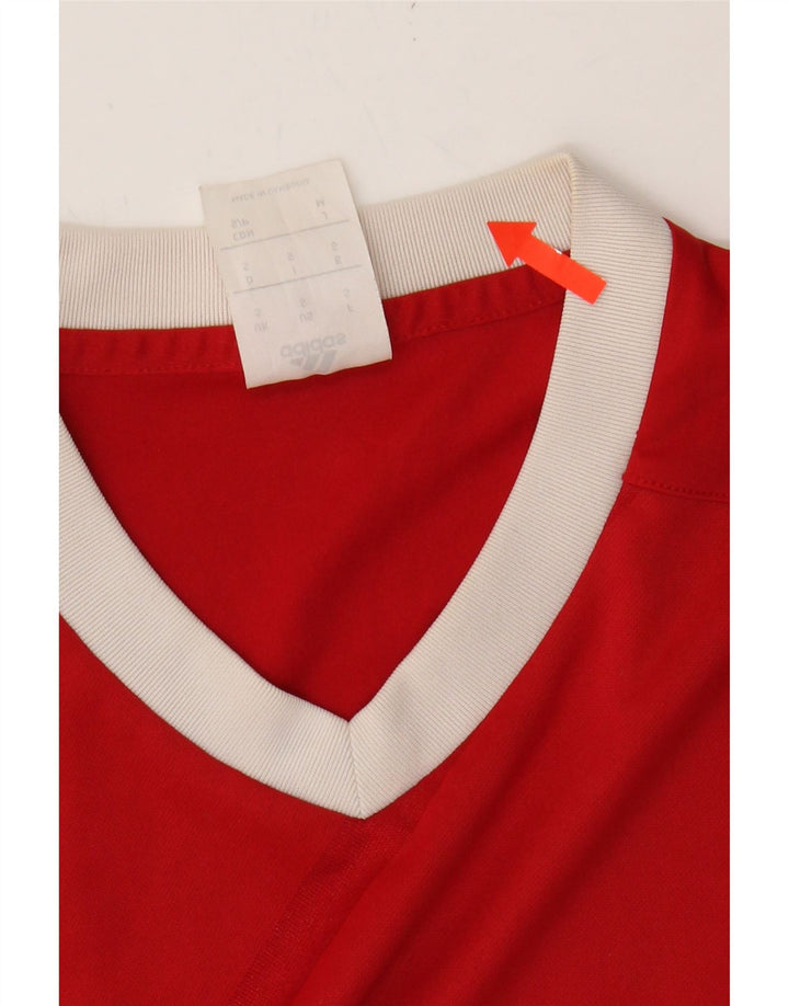 ADIDAS Mens Climalite T-Shirt Top Small Red Polyester Vintage Adidas and Second-Hand Adidas from Messina Hembry 