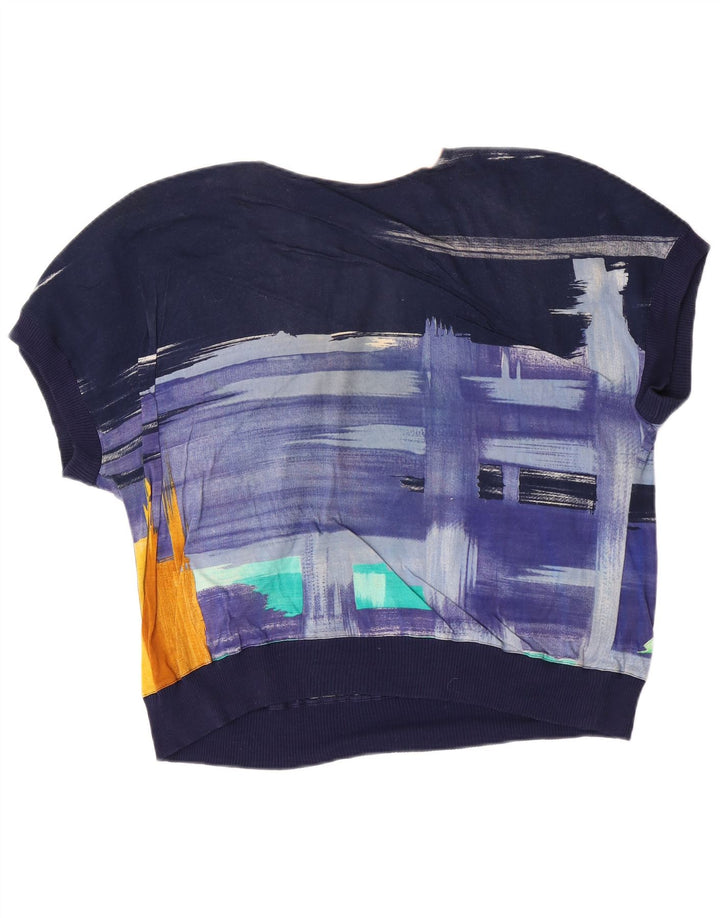 Armando Calo Chemisier à motif abstrait pour femme IT 46 Large Bleu marine