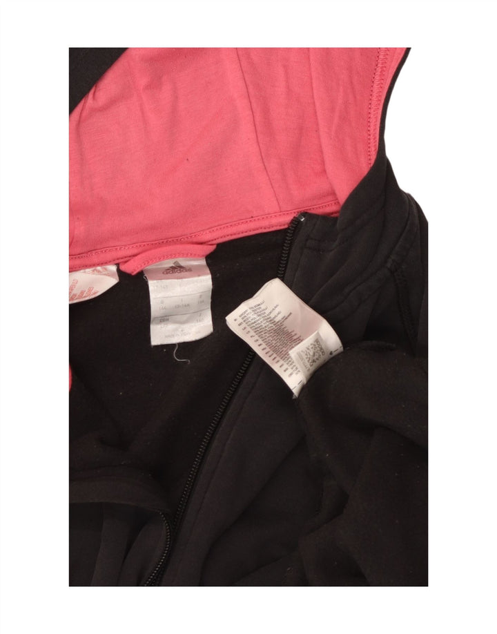 ADIDAS Pull à capuche zippé graphique pour fille 13-14 ans Noir Coton