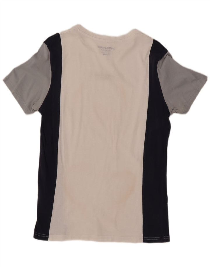 JACK & JONES Homme Originals T-Shirt Haut Petit Blanc Colorblock Coton