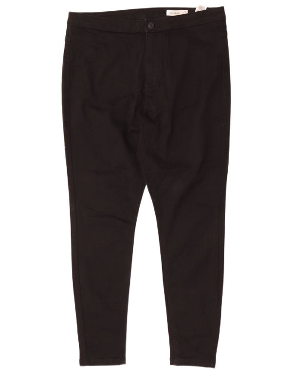 Marks & Spencer Pantalon décontracté taille haute pour femme UK 18 XL W34 L28 Noir