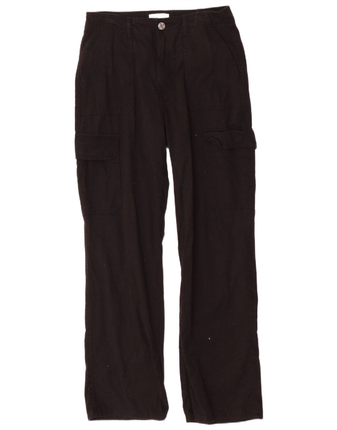 Zara Pantalon cargo droit pour femme EU 40 Medium W30 L31 Coton noir