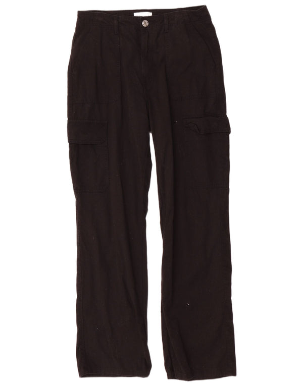 Zara Pantalon cargo droit pour femme EU 40 Medium W30 L31 Coton noir