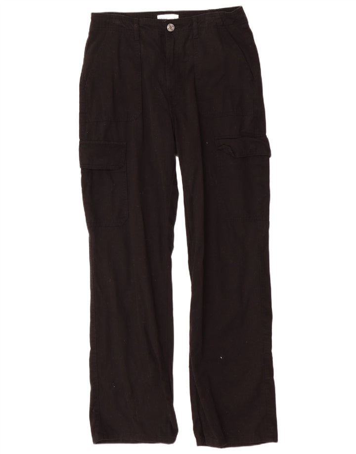 Zara Pantalon cargo droit pour femme EU 40 Medium W30 L31 Coton noir