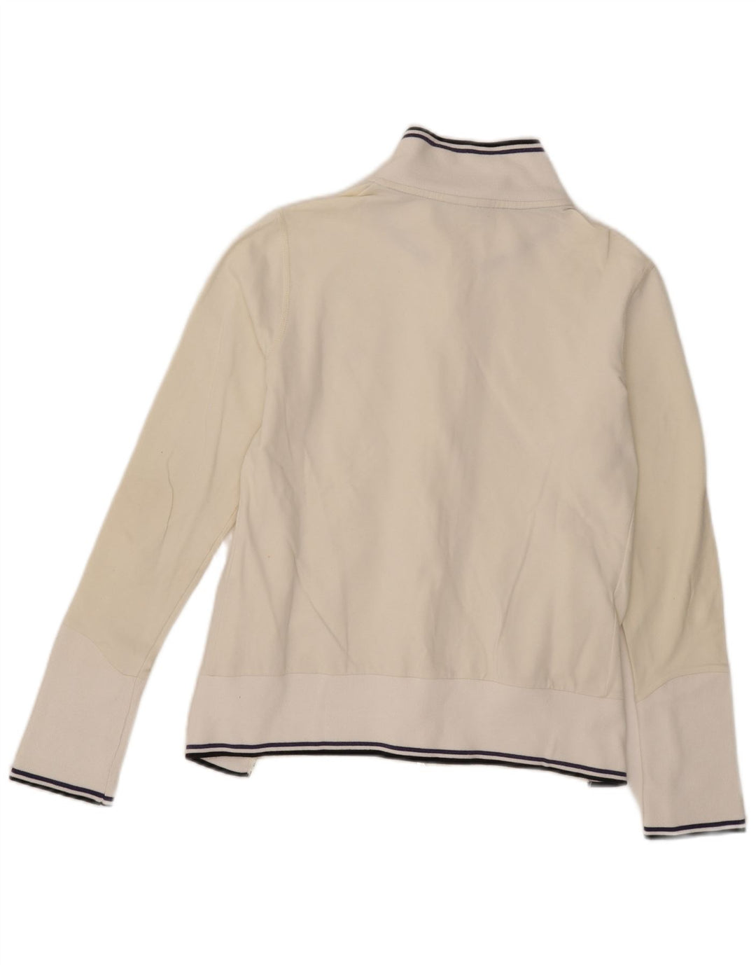 Ellesse Veste de survêtement pour femme UK 12 Medium Blanc Rayé Coton