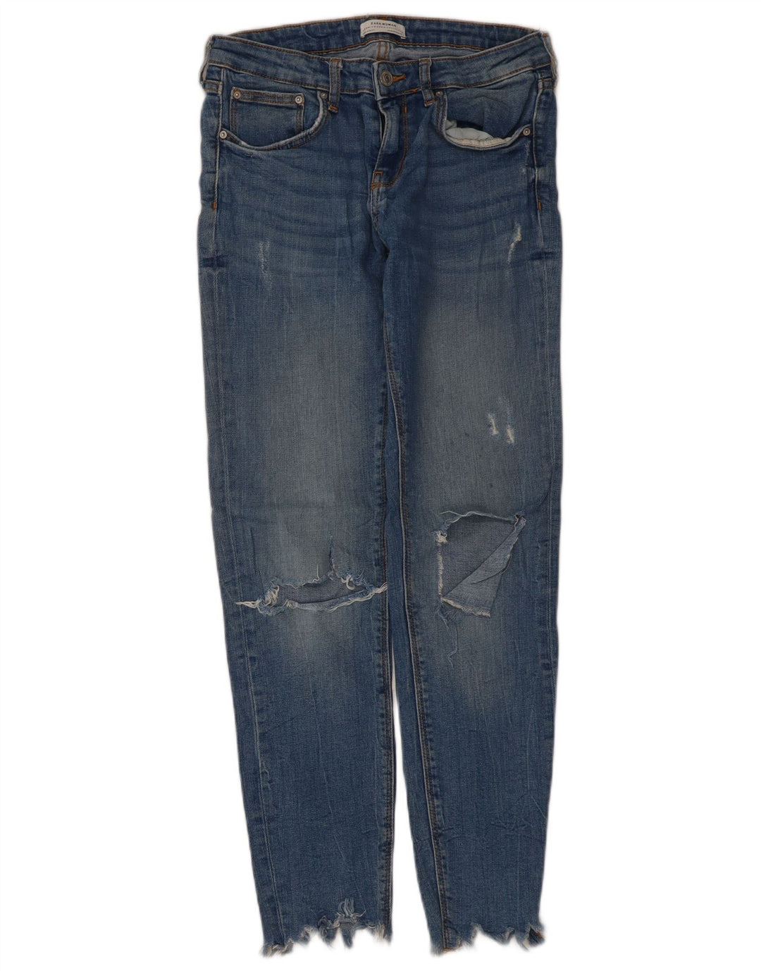 Zara Jean slim effet vieilli pour femme EU 38 Small W28 L28 Bleu