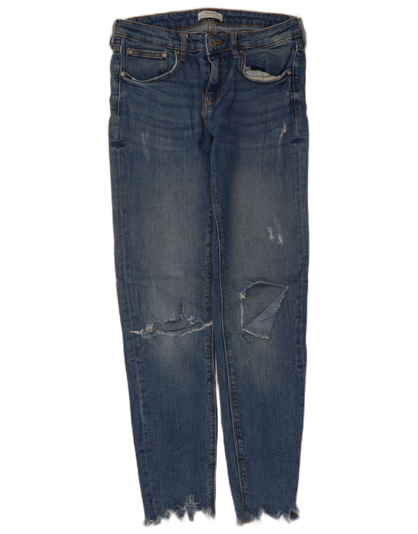 Zara Jean slim effet vieilli pour femme EU 38 Small W28 L28 Bleu