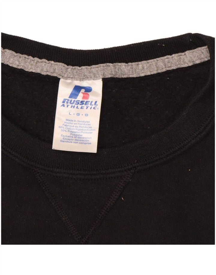 RUSSELL ATHLETIC Sweat-shirt graphique pour homme en coton noir Taille L