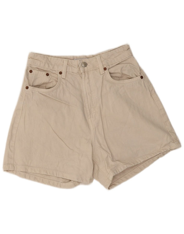 Zara Short en jean taille haute pour femme EU 36 XS W26 Beige