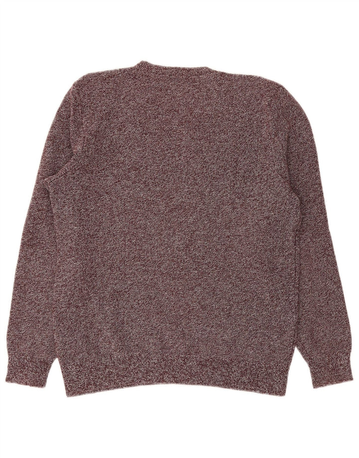 Cos Pull à col rond pour homme en lin moucheté bordeaux moyen