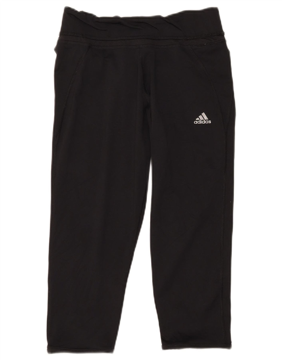 Adidas Femmes Climalite Capri Leggings UK 12/14 Moyen Noir Polyester