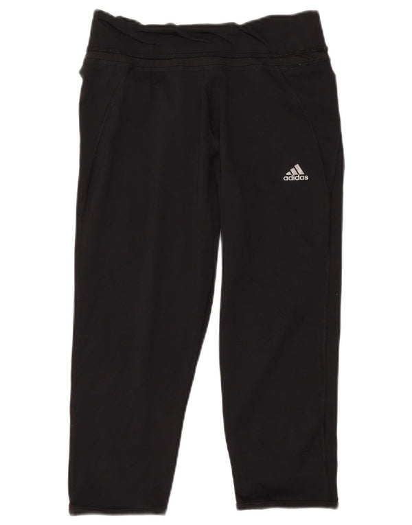 Adidas Femmes Climalite Capri Leggings UK 12/14 Moyen Noir Polyester